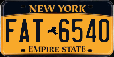 NY license plate FAT6540