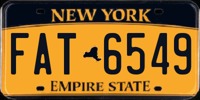 NY license plate FAT6549