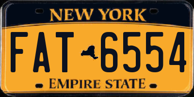 NY license plate FAT6554