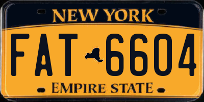 NY license plate FAT6604