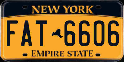 NY license plate FAT6606