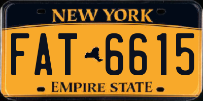 NY license plate FAT6615