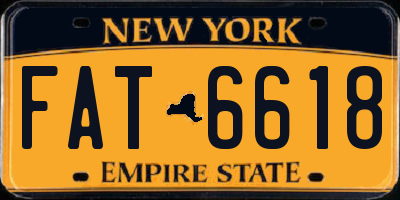 NY license plate FAT6618