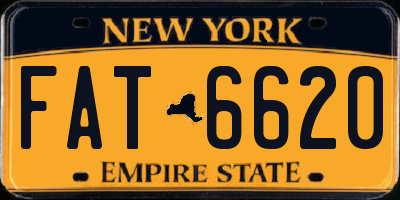 NY license plate FAT6620