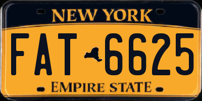 NY license plate FAT6625