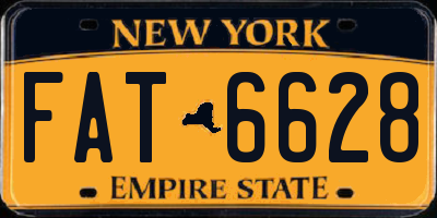 NY license plate FAT6628