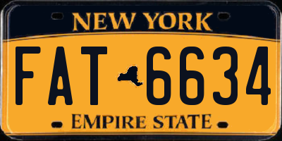 NY license plate FAT6634