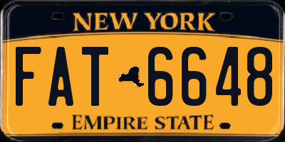 NY license plate FAT6648
