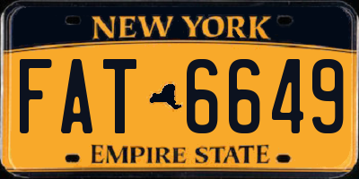 NY license plate FAT6649