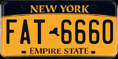 NY license plate FAT6660