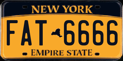 NY license plate FAT6666