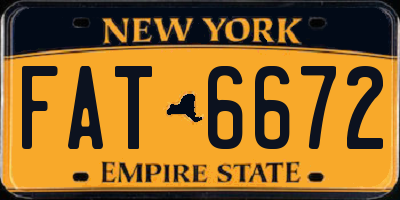 NY license plate FAT6672