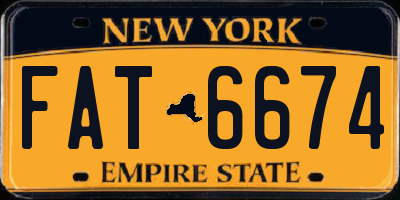 NY license plate FAT6674