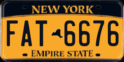NY license plate FAT6676