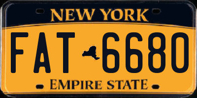 NY license plate FAT6680