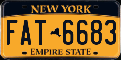 NY license plate FAT6683