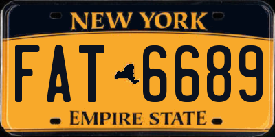 NY license plate FAT6689
