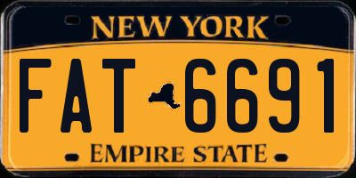 NY license plate FAT6691