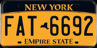 NY license plate FAT6692