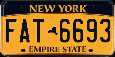 NY license plate FAT6693