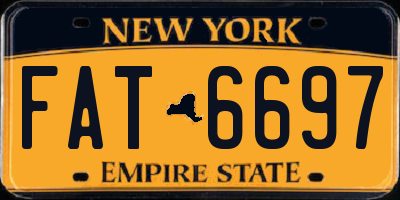 NY license plate FAT6697