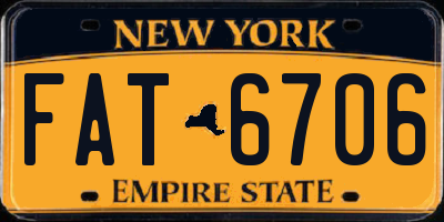 NY license plate FAT6706