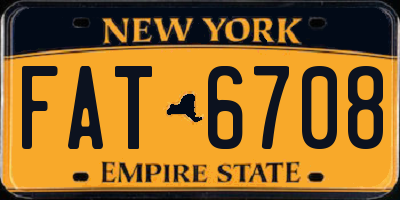 NY license plate FAT6708