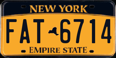 NY license plate FAT6714