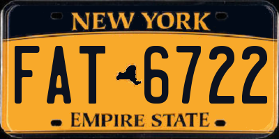 NY license plate FAT6722