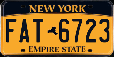 NY license plate FAT6723
