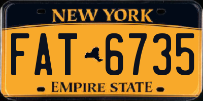 NY license plate FAT6735