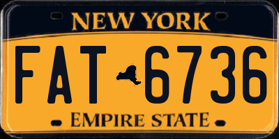 NY license plate FAT6736