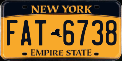 NY license plate FAT6738