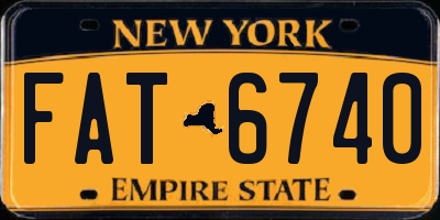NY license plate FAT6740