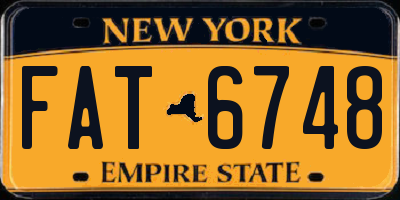 NY license plate FAT6748