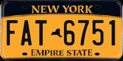 NY license plate FAT6751