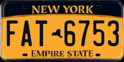 NY license plate FAT6753