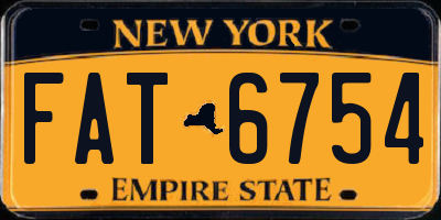 NY license plate FAT6754