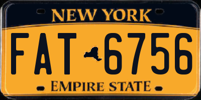 NY license plate FAT6756