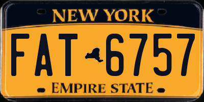 NY license plate FAT6757