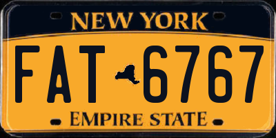 NY license plate FAT6767
