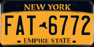 NY license plate FAT6772