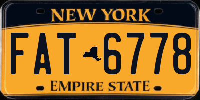 NY license plate FAT6778