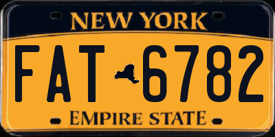 NY license plate FAT6782