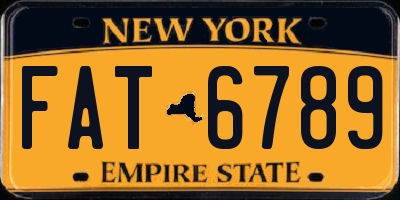 NY license plate FAT6789