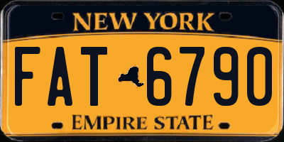 NY license plate FAT6790