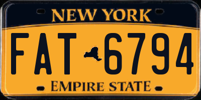 NY license plate FAT6794