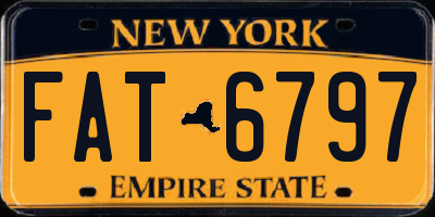 NY license plate FAT6797