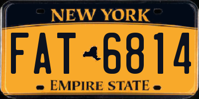 NY license plate FAT6814