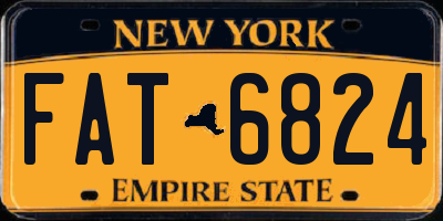 NY license plate FAT6824